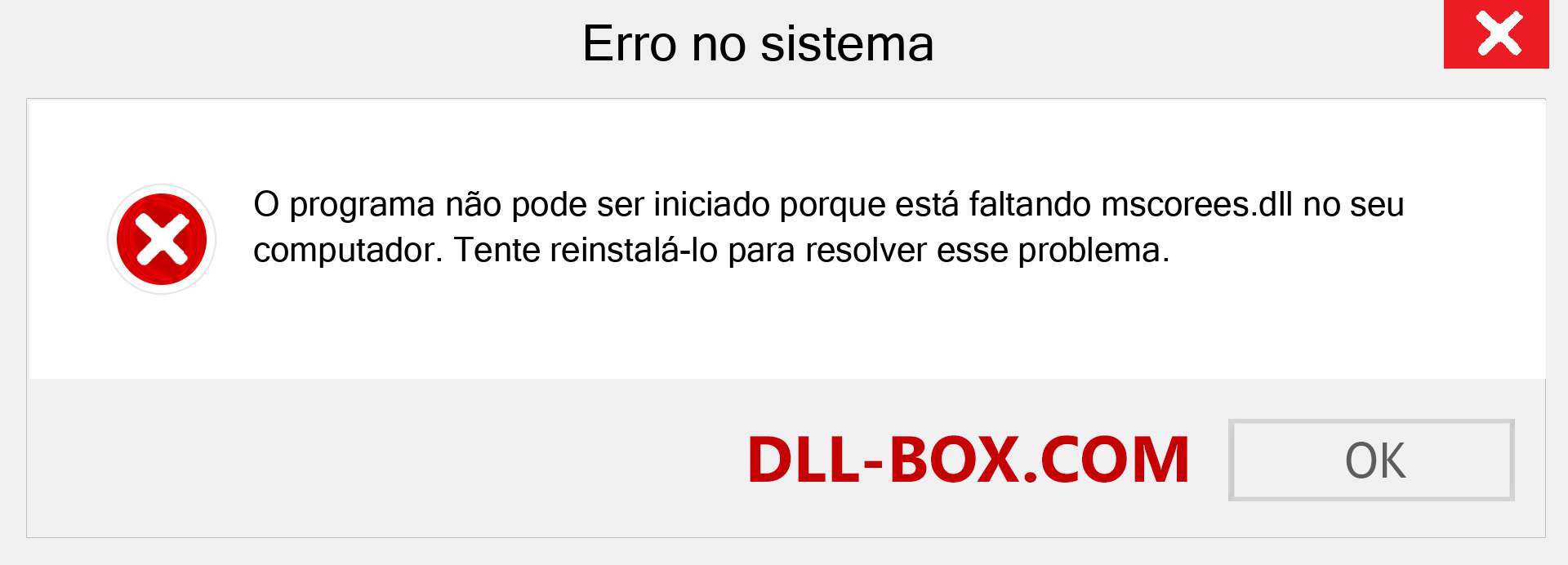 Arquivo mscorees.dll ausente ?. Download para Windows 7, 8, 10 - Correção de erro ausente mscorees dll no Windows, fotos, imagens